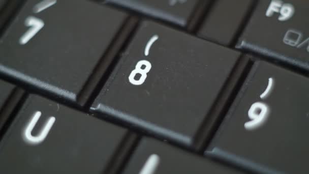 Teclado preto do PC que digita — Vídeo de Stock