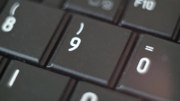 Knop Black Pc toetsenbord te typen — Stockvideo