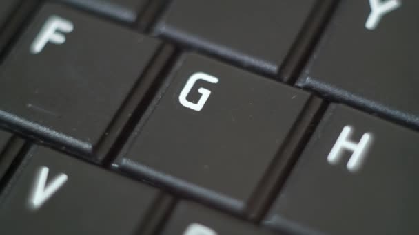 Knop Black Pc toetsenbord te typen — Stockvideo