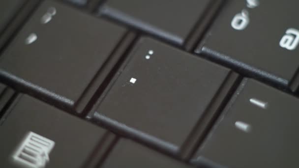 Botón Teclado Negro PC Mecanografía — Vídeo de stock