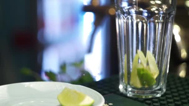 Інгредієнти для мохіто коктейлю — стокове відео