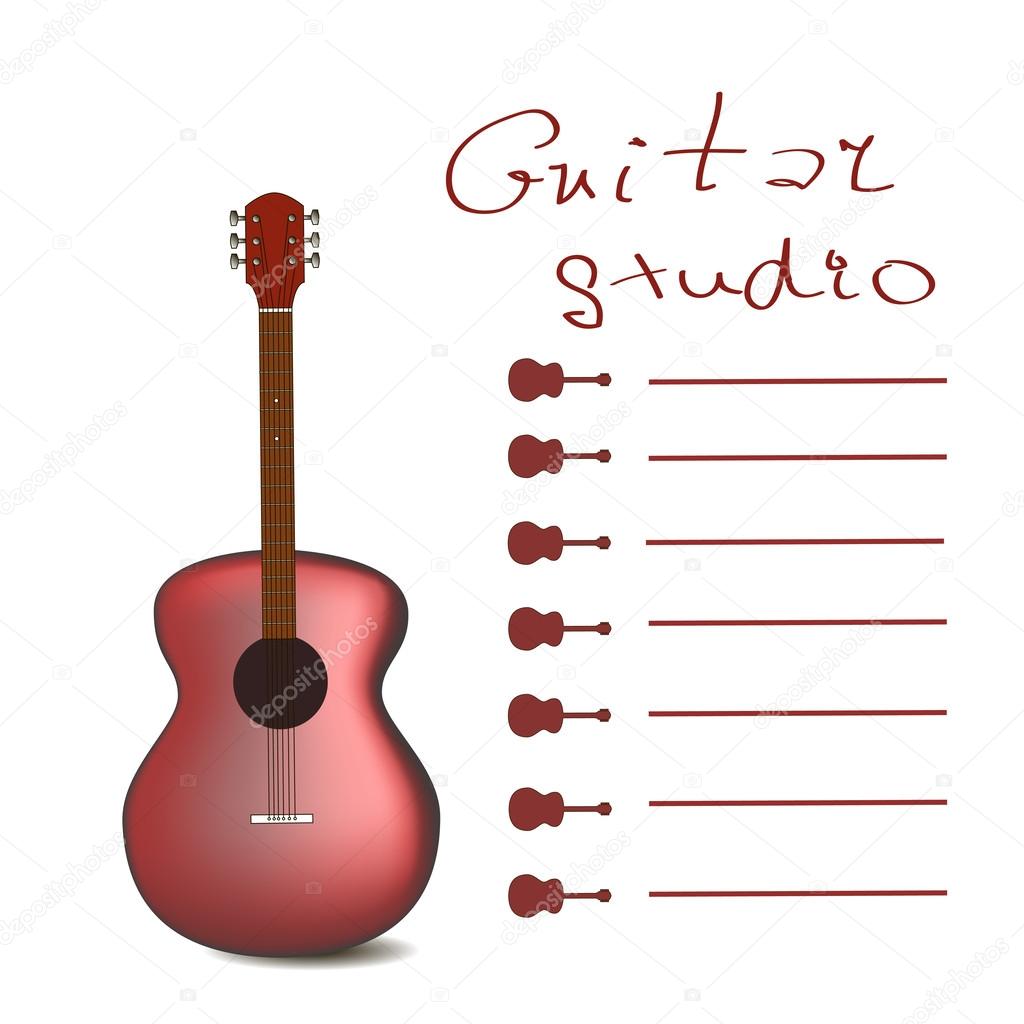 Guitar card vector