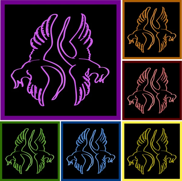 Mistik kuşlar kart vektör