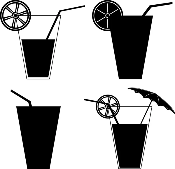Şemsiye vektör ile kokteyl bardak