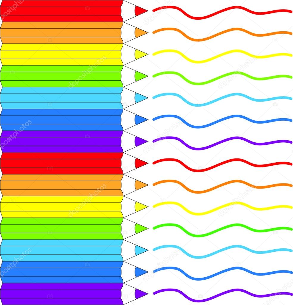Rainbow of pancils vector