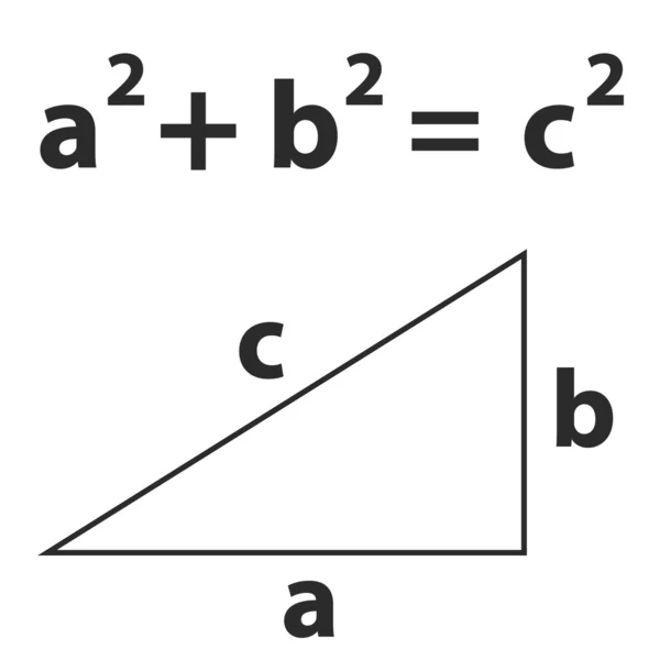 Pythagoras věta vektorové černá Stock Ilustrace