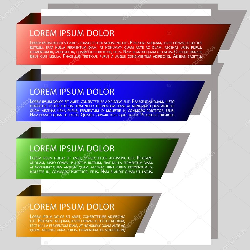 Origami style 3d infographic elements