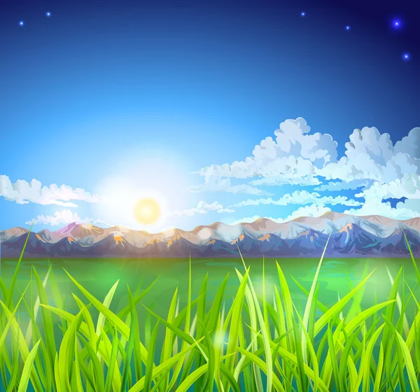 Landscape with mountain ranges Royalty Free Stock Illustrations