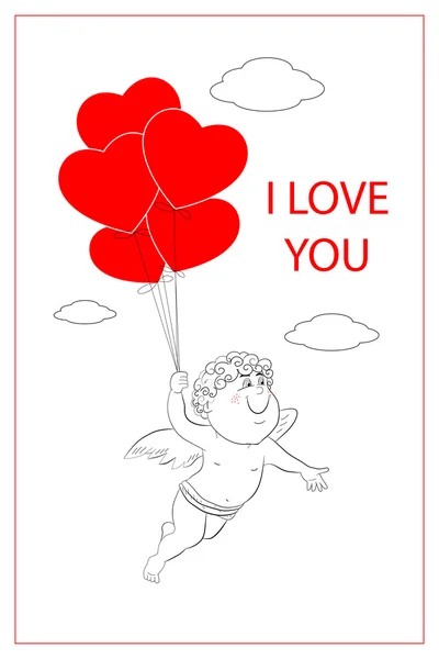 Dibujos animados divertido Cupido — Vector de stock