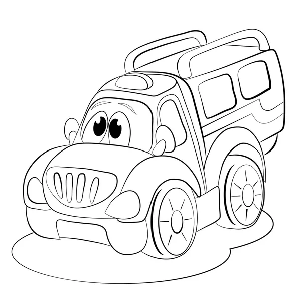 Desenhos animados carro engraçado minivan . —  Vetores de Stock