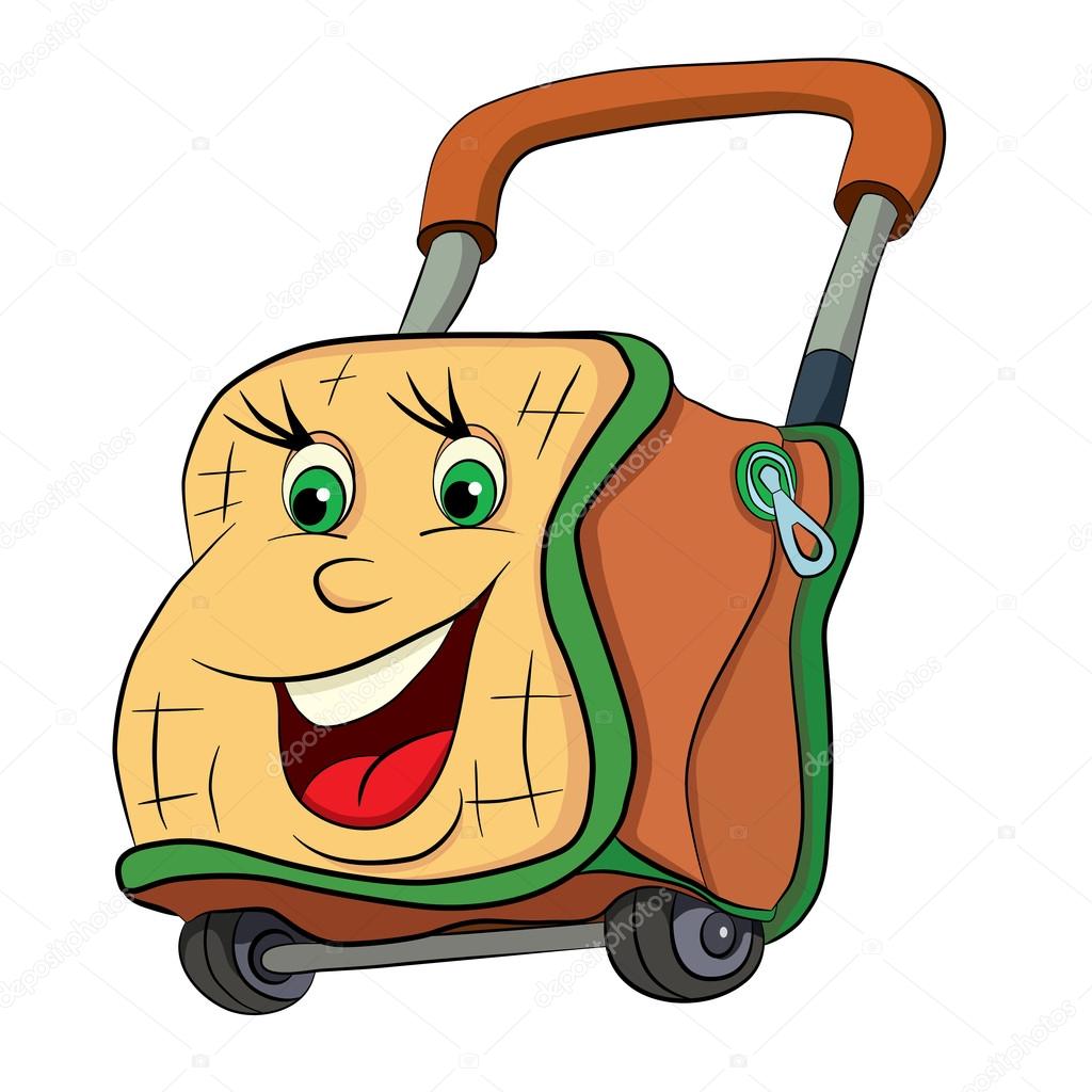 Cartoon  smiling luggage bag