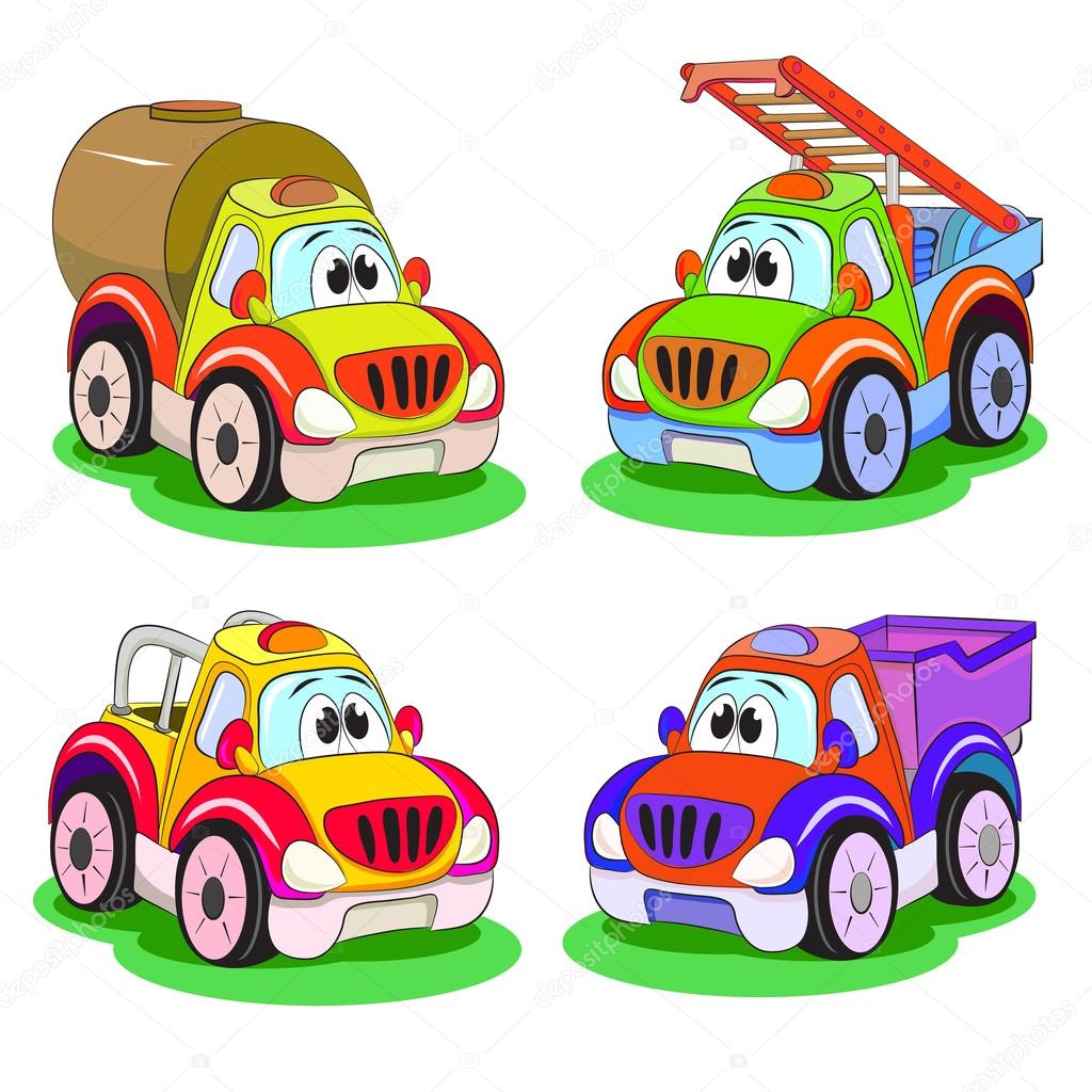 Cartoon funny cars