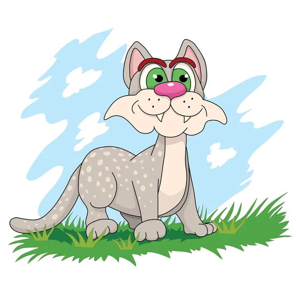 Cartoon  little snow leopard — Stock Vector