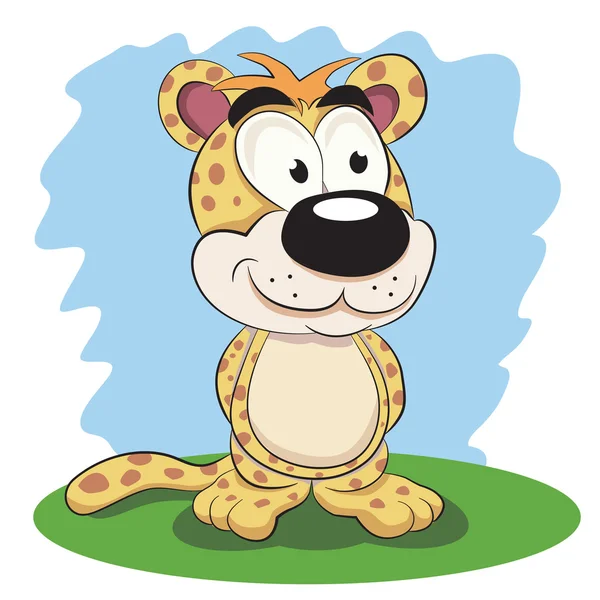 Dibujos animados divertido leopardo . — Vector de stock