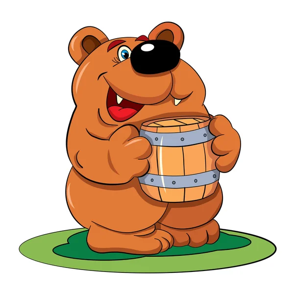 Bear  with honey — Stock Vector