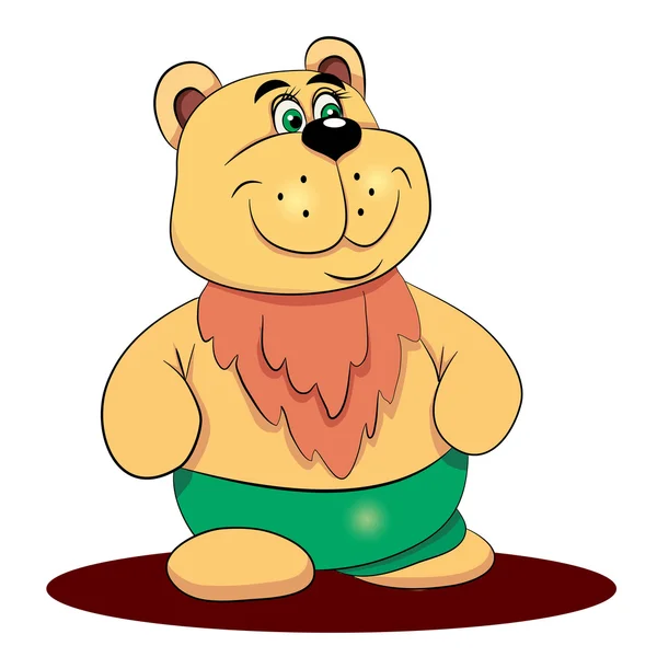 Sorridente orso cartone animato — Vettoriale Stock