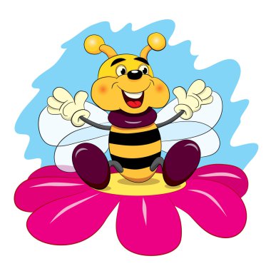 Karikatür mutlu arı