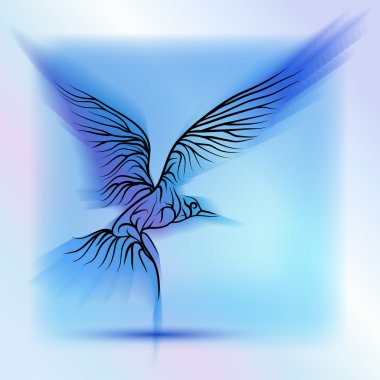 Zarif dekoratif soyut kuş