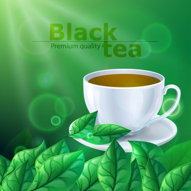 Siyah çay fincan sıcak