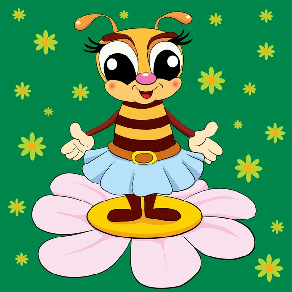 Cartoon merry bee — Stock vektor