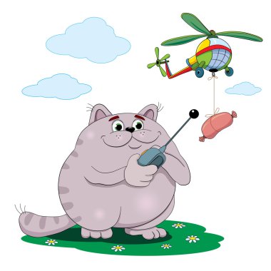 Sosis ile oynayan kedi