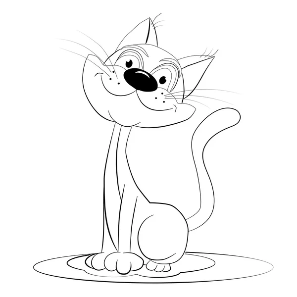 Gato sonriente de dibujos animados — Vector de stock