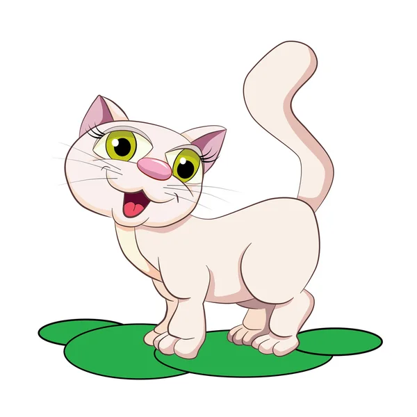 Gato sonriente de dibujos animados — Vector de stock