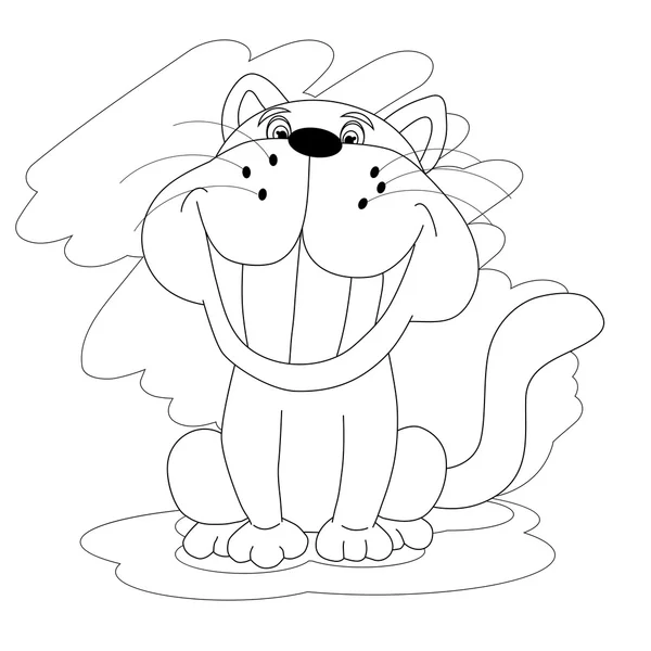 Desenho animado sorrindo gato — Vetor de Stock