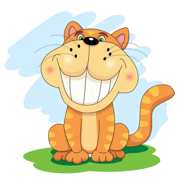 Cartoon smiling cat — Stock Vector