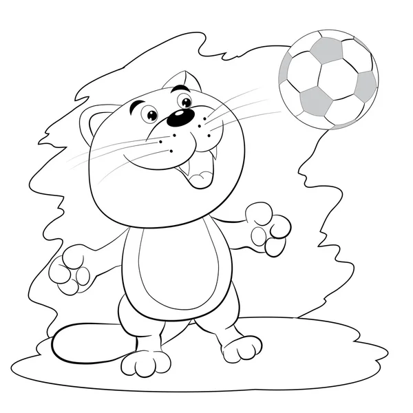 Dibujos animados gato jugando fútbol — Vector de stock