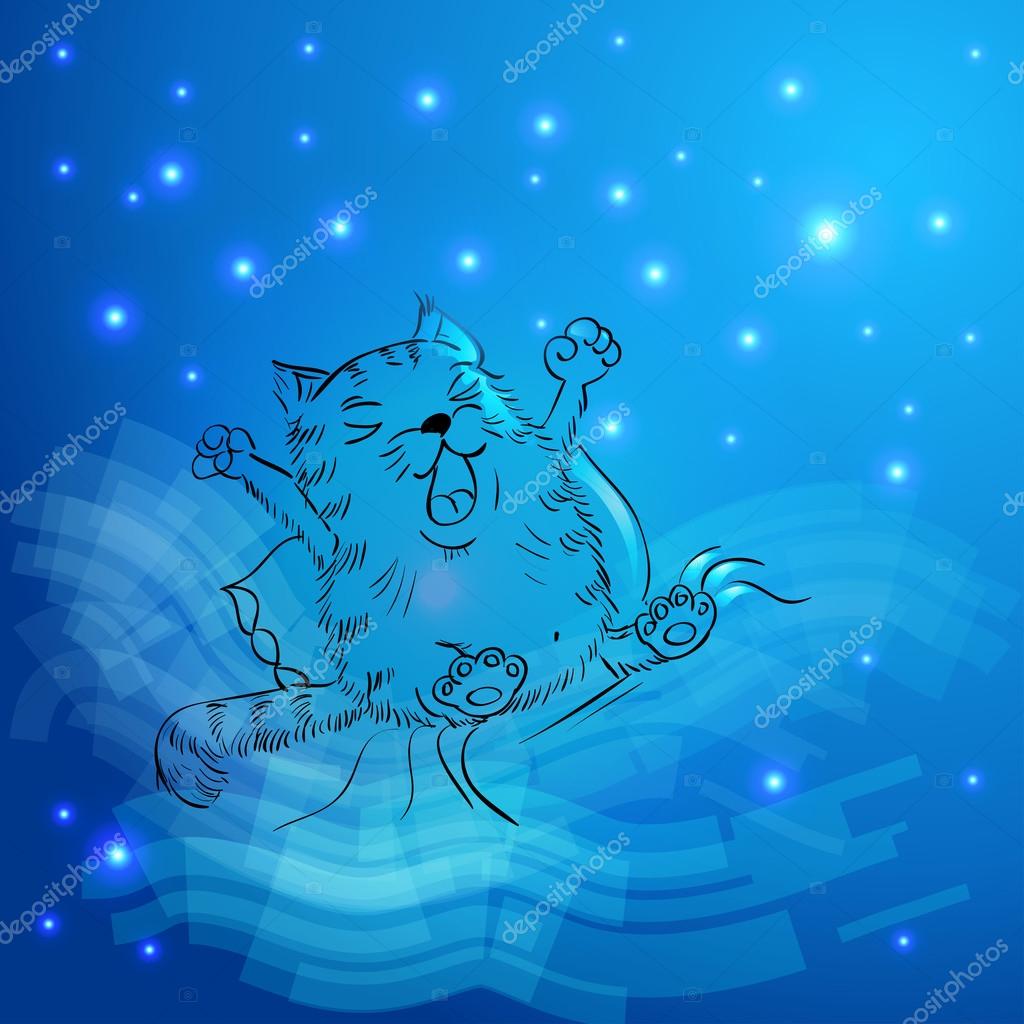 Hora de dormir desenho animado gato Stock Vector by ©vitasunny 64584711