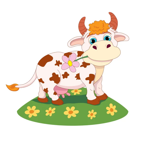 Cartoon funny cow — Stock Vector