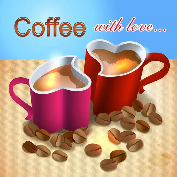 Två koppar kaffe — Stock vektor