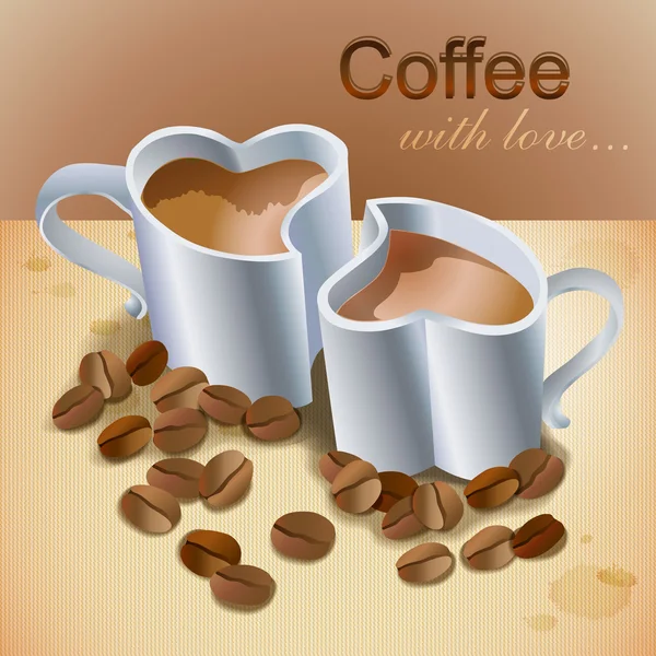 Two cups of coffee — Stock Vector