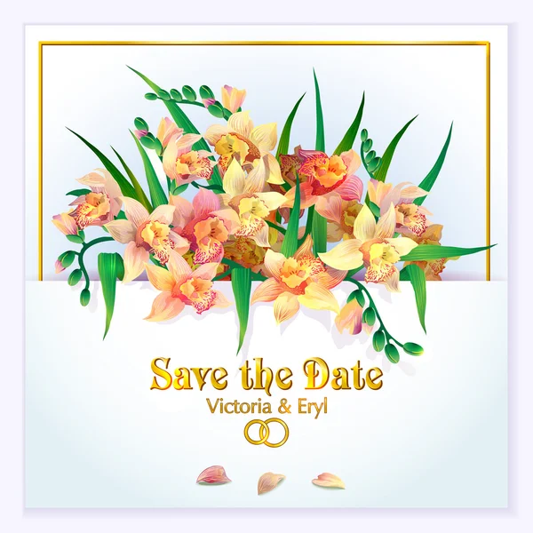 Αποθηκεύσετε την ημερομηνία ή το προσκλητήριο γάμου — Διανυσματικό Αρχείο