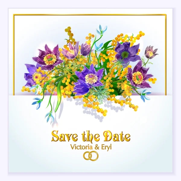 De datum of bruiloft uitnodiging opslaan — Stockvector