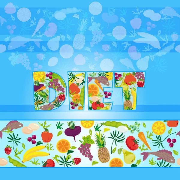 Background with word "DIET" — Stock Vector