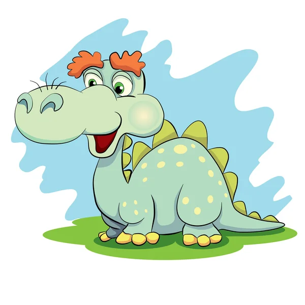 Pequeño dinosaurio de dibujos animados — Vector de stock