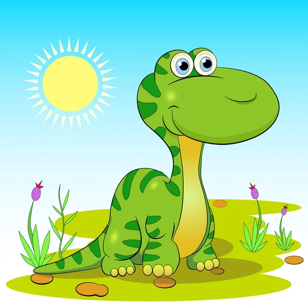 Pequeño dinosaurio de dibujos animados — Archivo Imágenes Vectoriales