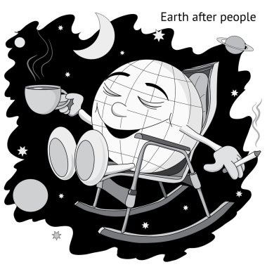 Komik karikatür Küre, dünya gezegen