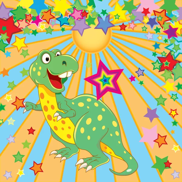 Feliz dinosaurio divertido. — Vector de stock