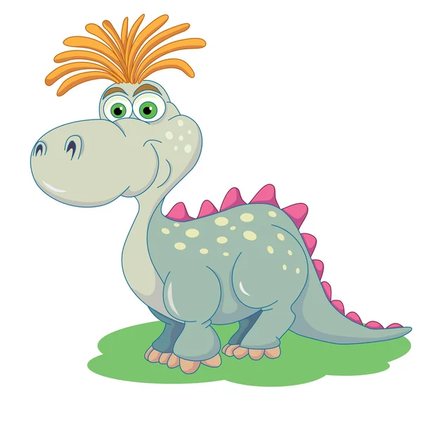 Pequeño dinosaurio de dibujos animados — Vector de stock