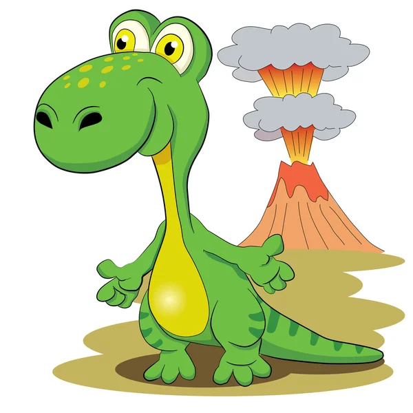 Merry cartoon dinosaur — Stockvector