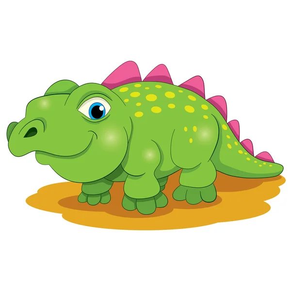 Desenhos animados pequeno dinossauro divertido — Vetor de Stock