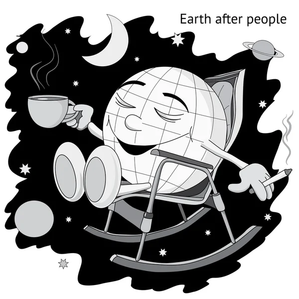 Funny cartoon globe, earth planet — Stock Vector