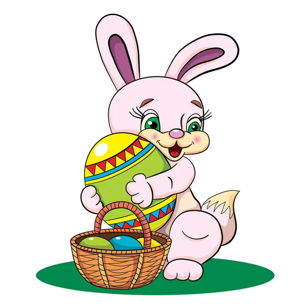 Conejo de Pascua de dibujos animados — Vector de stock