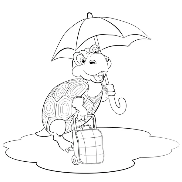 Cartone animato tartaruga divertente — Vettoriale Stock