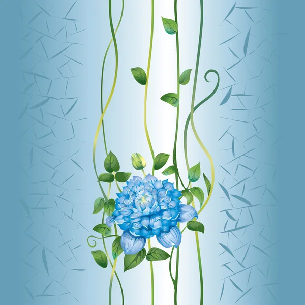 Clematis azul sobre textura gris-azul — Vector de stock