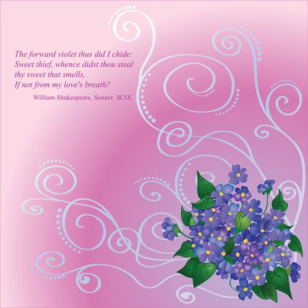 紫罗兰上粉红色的花束 — 图库矢量图片
