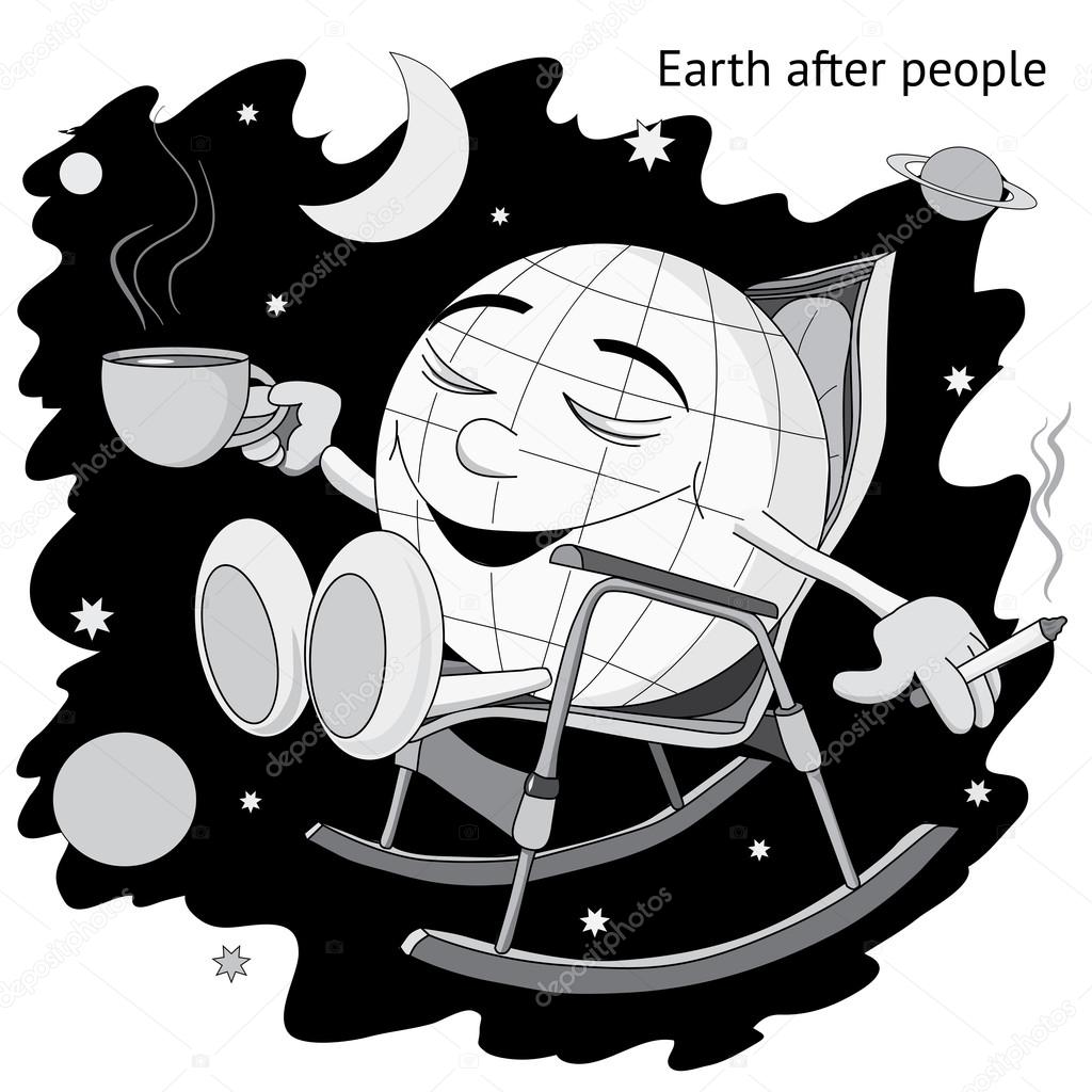 Funny cartoon globe, earth planet